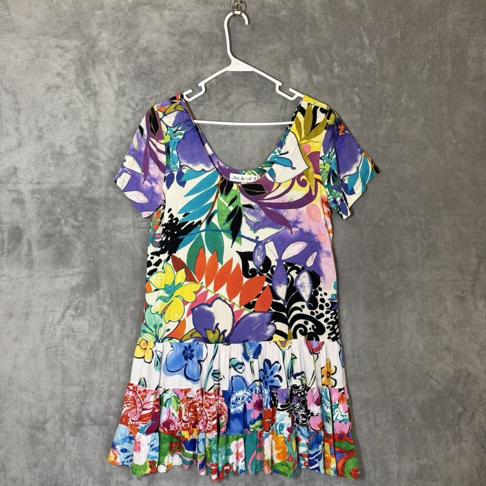 Jams World Multicolor Floral Midi Dress - Purple, Blue, Green, Yellow, Red